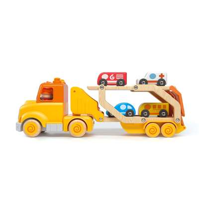Wooden car carrier with sound and light