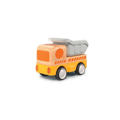 Wooden friction dump truck with sound and light