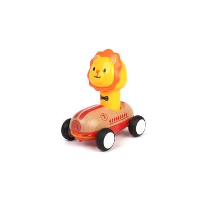Wooden press go racer lion with sound and light