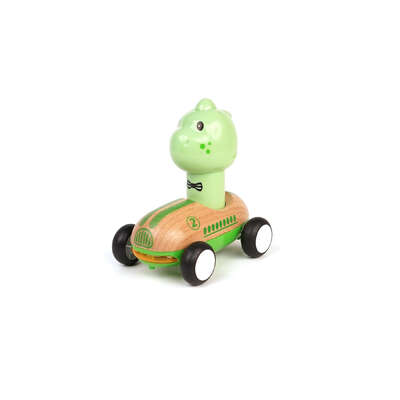 Wooden press go racer dinosaur with sound and light