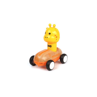 Wooden press go racer giraffe with sound and light