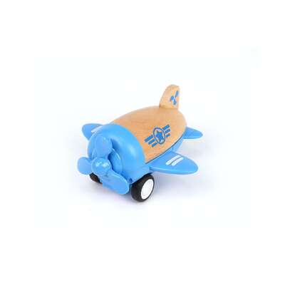 Wooden racer plane propellor with sound- blue