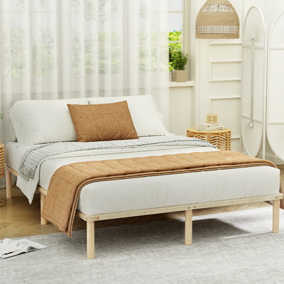 Queen Size Wooden Bed Frame - Pine AMBA