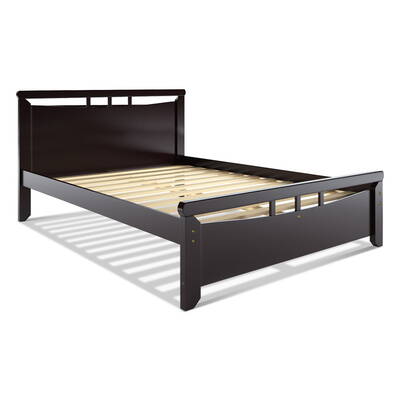 Queen Size Wooden Bed Frame - Dark Cherry