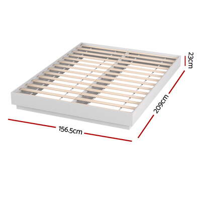  Queen Bed Frame with 16Colour Led Light Wooden Platform Bed Base DAYGLOW