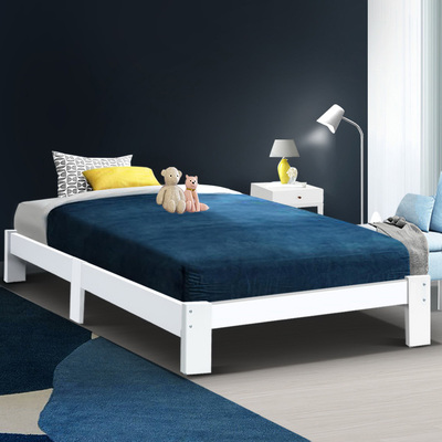 Wooden Bed Frame Single Full Size Mattress Base Timber