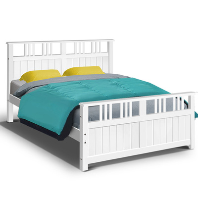 Wooden Bed Frame Timber Double Full Size EVA Kids Adults Mattress Bed Base