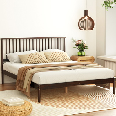 Queen Size Wooden Bed Frame - Walnut VISE