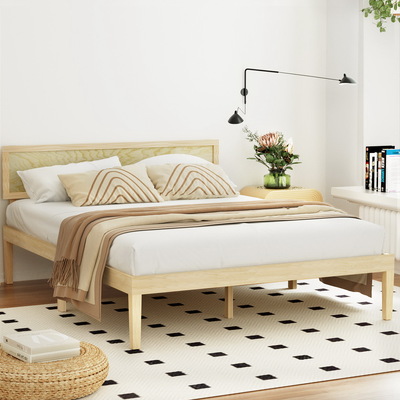 Double Delight Wooden Bed Frame with Timber Pine Base