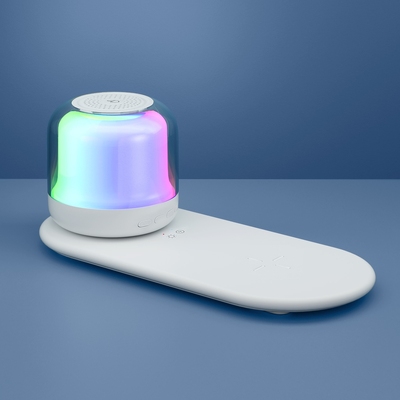 3 In 1 Wireless Charger 15W Fast Charging Rgb Light Bluetooth Speaker For Phone