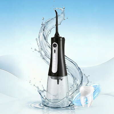 Black Cordless Water Flosser Dental Oral Irrigator Teeth Cleaner