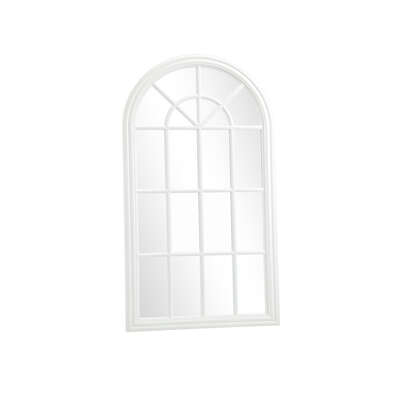 2PC Window Mirror Arched Wall Mirrors 76x51cm Wooden White