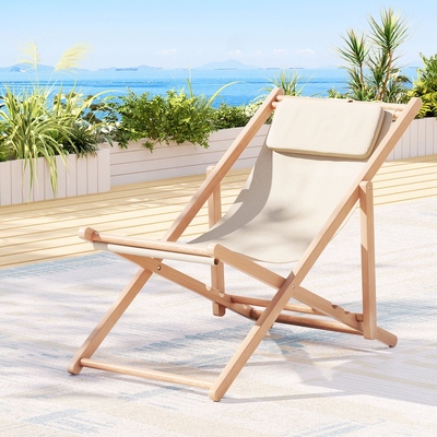 Outdoor Furniture Sun Lounge Chairs Deck Chair Folding Wooden Patio Beach