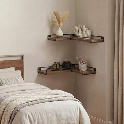 Floating Corner Wall Shelves L-Shape 2 Pack | EXTG