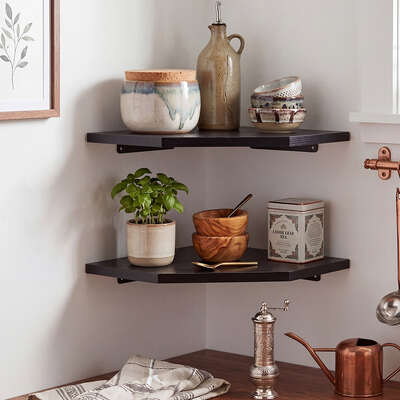 Levede Corner Shelves 2 Pcs Wall Mounted Storage Display Rack Adjustable Bedroom