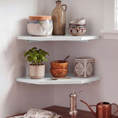 Levede Corner Shelves 2 Pcs Wall Mounted Floating Storage Display Rack Bedroom