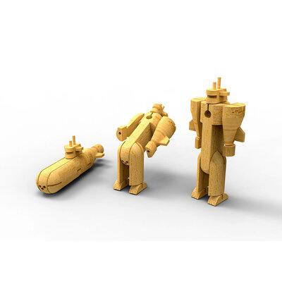 WOODEN TRANSFORMER - SUBMARINE