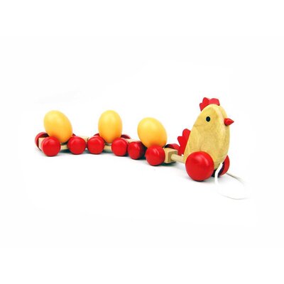 PULL-A-LONG CHICKEN W 3 EGGS