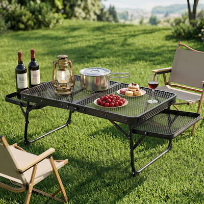 Camping Table Mesh Desktop Lightweight Portable Outdoor Folding Grill Desk