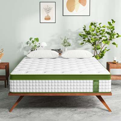 Queen mattress 30cm medium firm hybrid mattress for pressure relief motion isolation