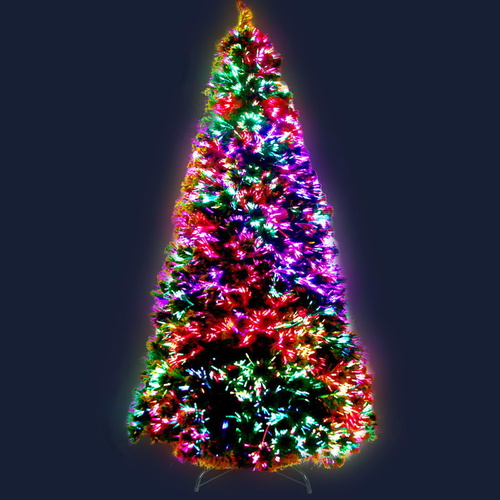 Jingle Jollys 2.1M Christmas Tree LED Xmas Fibre Optic Decorations 7FT Home Decor Multi Colour Lights