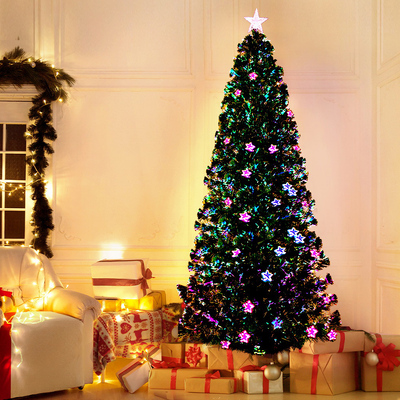 Jingle Jollys 2.1M 7FT LED Christmas Tree Xmas Optic Fiber Multi Colour Lights