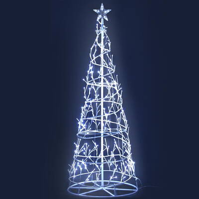 Jingle Jollys 1.85M LED Christmas Tree Lights Xmas 322 LED Cold White Optic Fiber