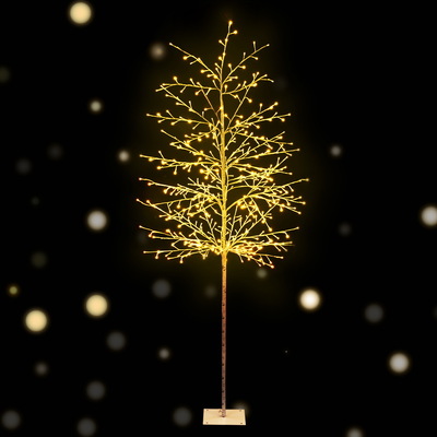 Jingle Jollys 2.1M LED Christmas Branch Tree 480 LED Xmas Warm White Optic Fiber