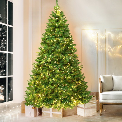 Jingle Jollys 2.4M 8FT Christmas Tree 1488 LED Lights 1488 Tips Warm White Green