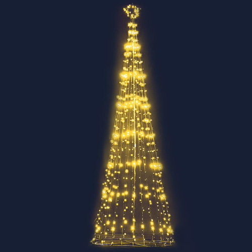 Jingle Jollys 5M Christmas Tree LED Lights Warm White Xmas Fibre Optic Decorations Bonus Bag