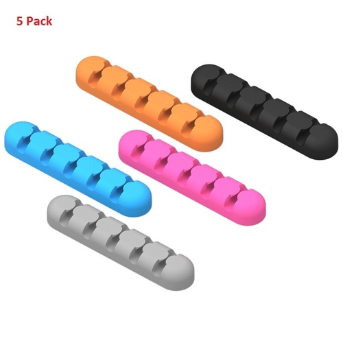 5 x Smart Cords & Cables Organiser Management Desktop Cable Clip Systems