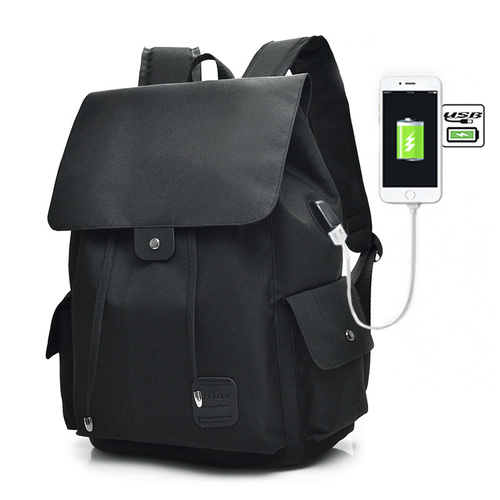 Casual Tech2Go - Durable Polyester Laptop Backpack with USB Charging Port Black