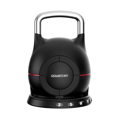 Powertrain Adjustable Kettlebell 20kg 7 in 1 Weight Selection Set Quick One Hand Adjustment