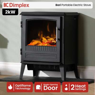 Portable Electric Stove 2kW Black single
