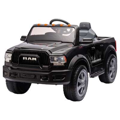 RAM Electric Ride On Car in Black with Realistic Features for Kids