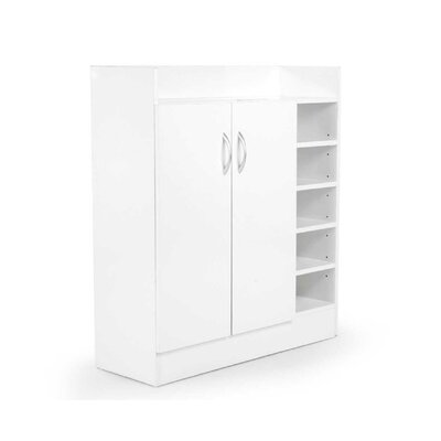 21 Pairs Shoe Cabinet Rack Storage Organiser - 80 x 30 x 90cm - White