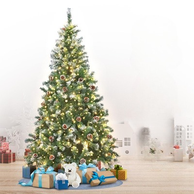 2m Pre Lit LED Christmas Tree with Pine Cones