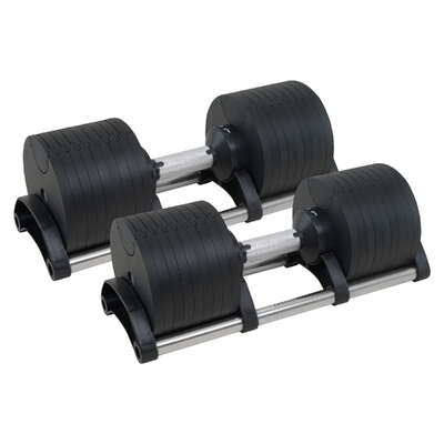 Eon 2x 36kg Adjustable Dial Dumbbells Home Gym Weight Set
