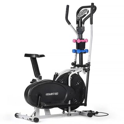 Elliptical Cross Trainer Exercise Bike w/ Dumbbells Resistance Bands
