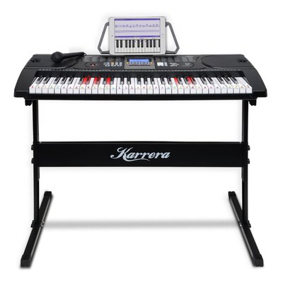61-Keys Electronic LED Keyboard Piano with Stand - Black