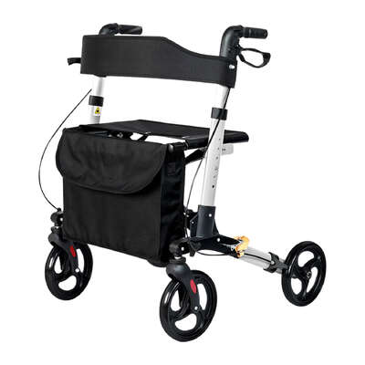 Folding Rollator Walker Lightweight Adjustable Mobility Aid