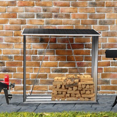 Galvanized Steel Black Wood Storage Shed