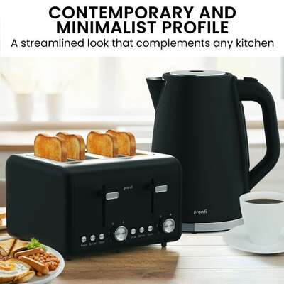 4 Slice Toaster Kettle Bundle Silver 22x17x24.5cm