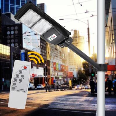 LED Solar Street Light 90W Radar PIR Motion Sensor Wall Timing Lamp Remote control Waterproof