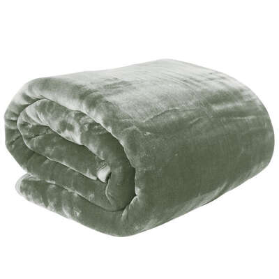 600-GSM Mink Blanket Queen Double-Sided Soft Plush Faux Throw Wine Sage