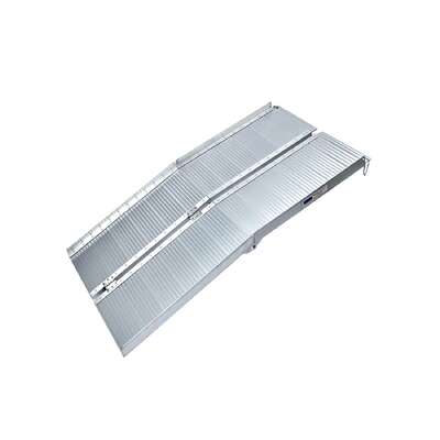 Foldable 4ft Aluminium Wheelchair Ramp R02 Non-Slip Silver Mobility