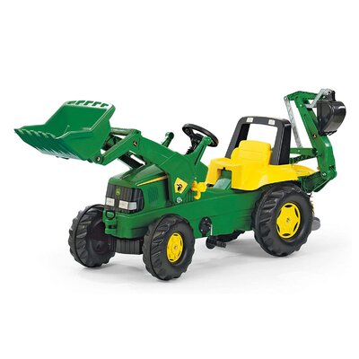 Kids ride on tractor with loader & digger