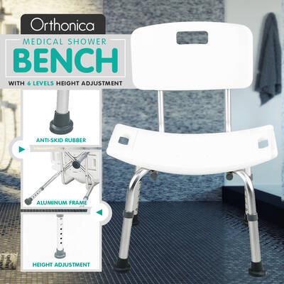 Orthonica Medical Shower tub Chair Backseat Bench