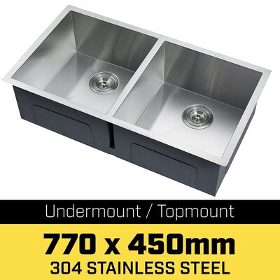 304 Stainless Steel Kitchen Laundry Sink - 770 x 450mm