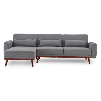 Velvet Sofa Bed Couch Lounge Chaise Cushions Light Grey